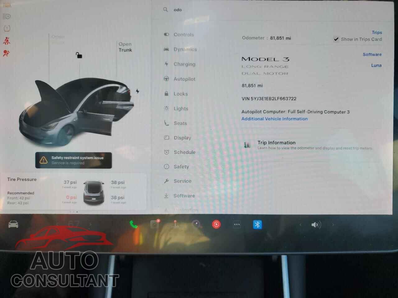 TESLA MODEL 3 2020 - 5YJ3E1EB2LF663722