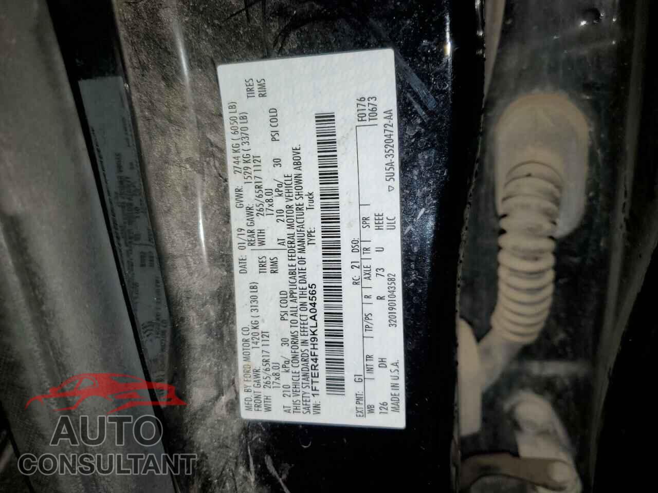 FORD RANGER 2019 - 1FTER4FH9KLA04565