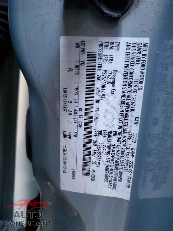 FORD CMAX 2013 - 1FADP5CU4DL515361