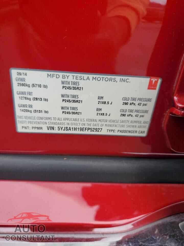 TESLA MODEL S 2014 - 5YJSA1H19EFP52927