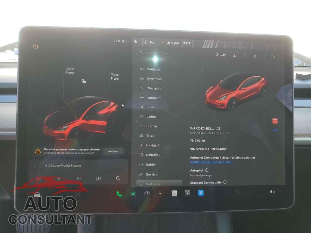 TESLA MODEL 3 2021 - 5YJ3E1EA5MF074687