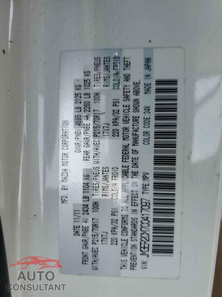 MAZDA CX-7 2012 - JM3ER2CM7C0417097