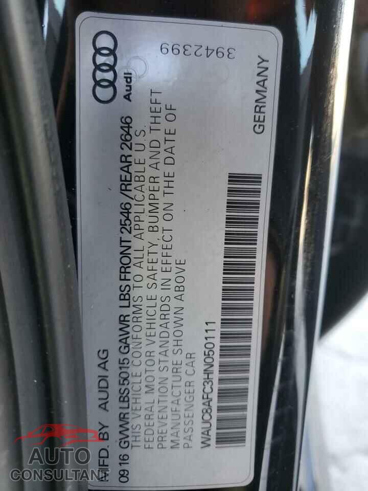 AUDI A6 2017 - WAUC8AFC3HN050111