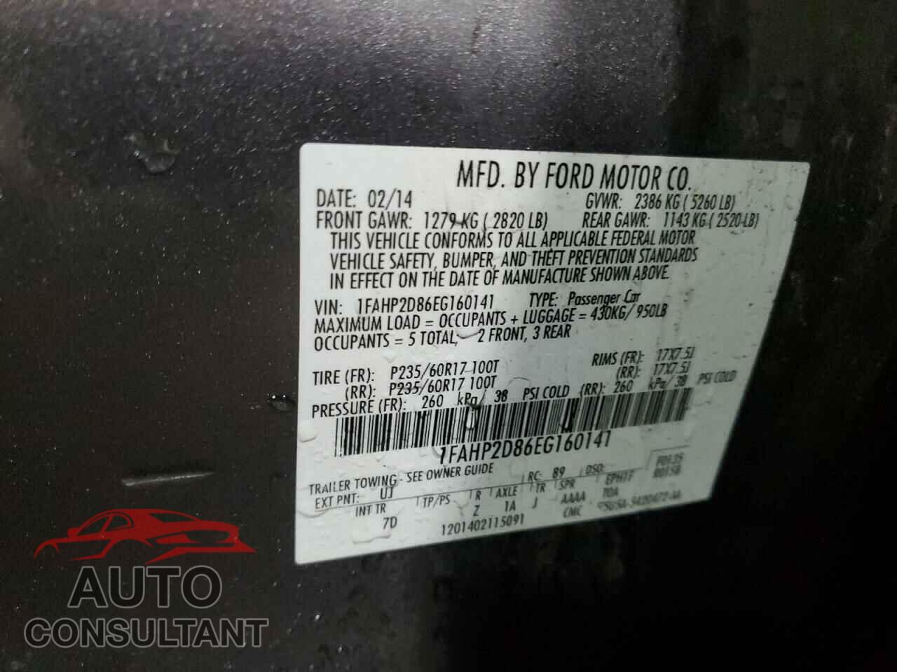 FORD TAURUS 2014 - 1FAHP2D86EG160141