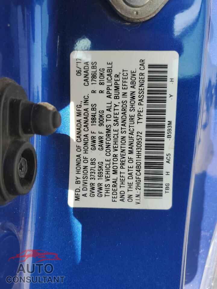 HONDA CIVIC 2017 - 2HGFC4B01HH309572