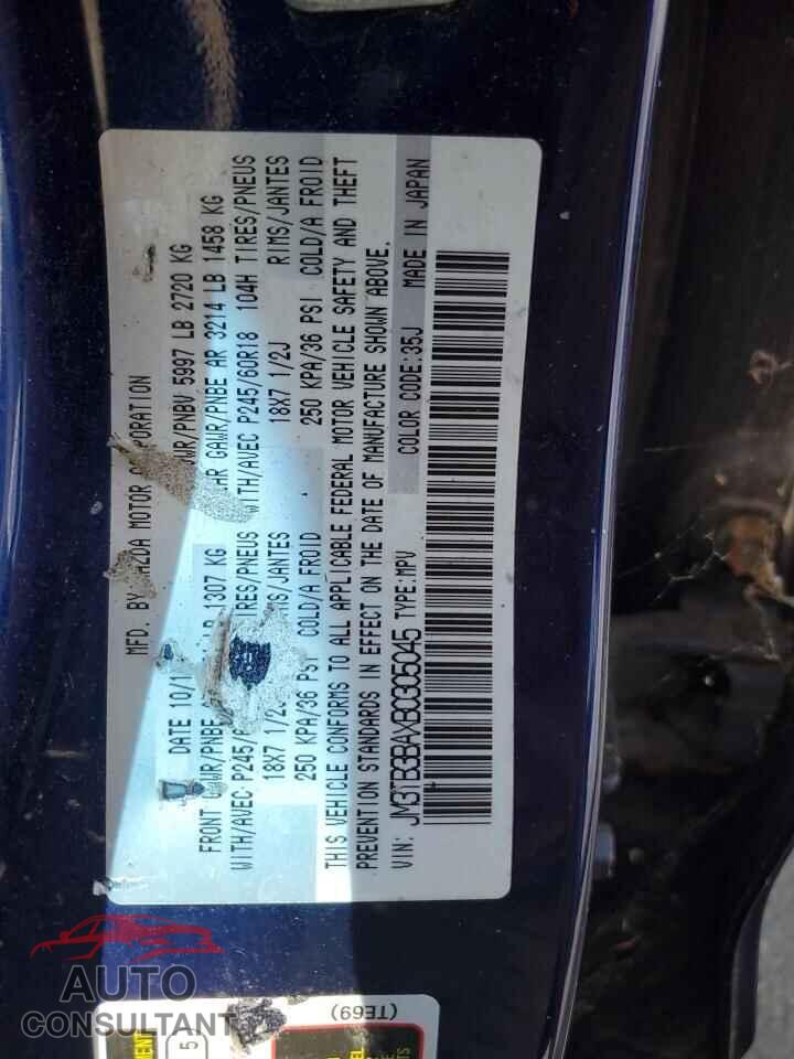 MAZDA CX-9 2011 - JM3TB3BAXB0305045