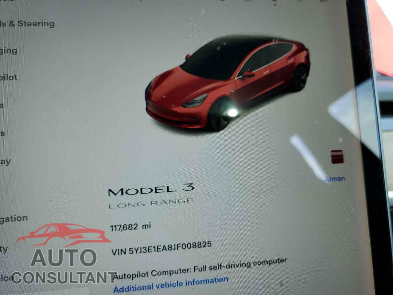 TESLA MODEL 3 2018 - 5YJ3E1EA8JF008825