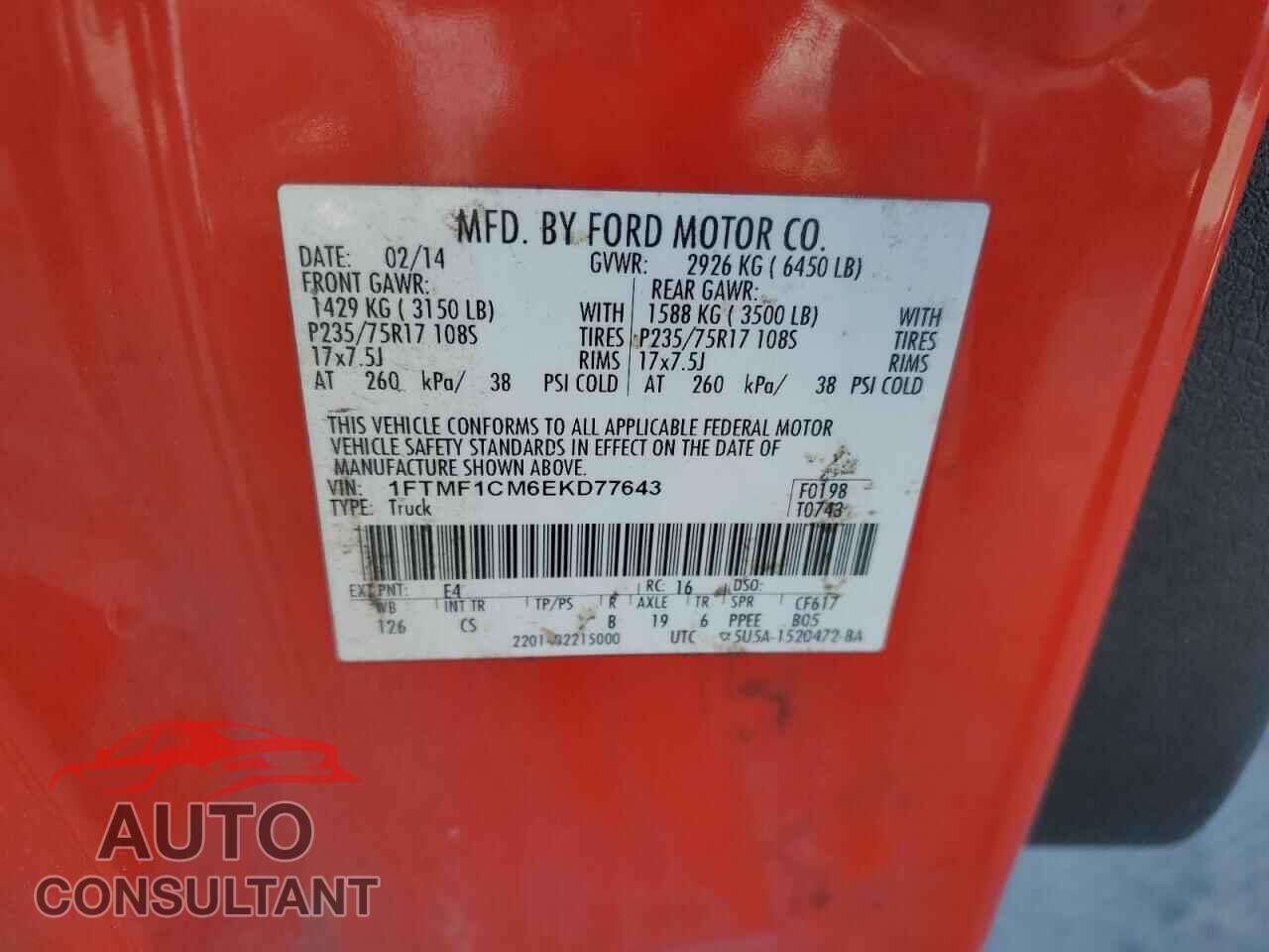 FORD All Models 2014 - 1FTMF1CM6EKD77643