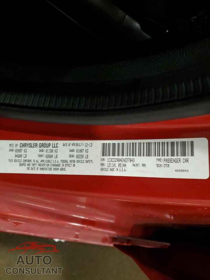 DODGE AVENGER 2014 - 1C3CDZAB4EN227843