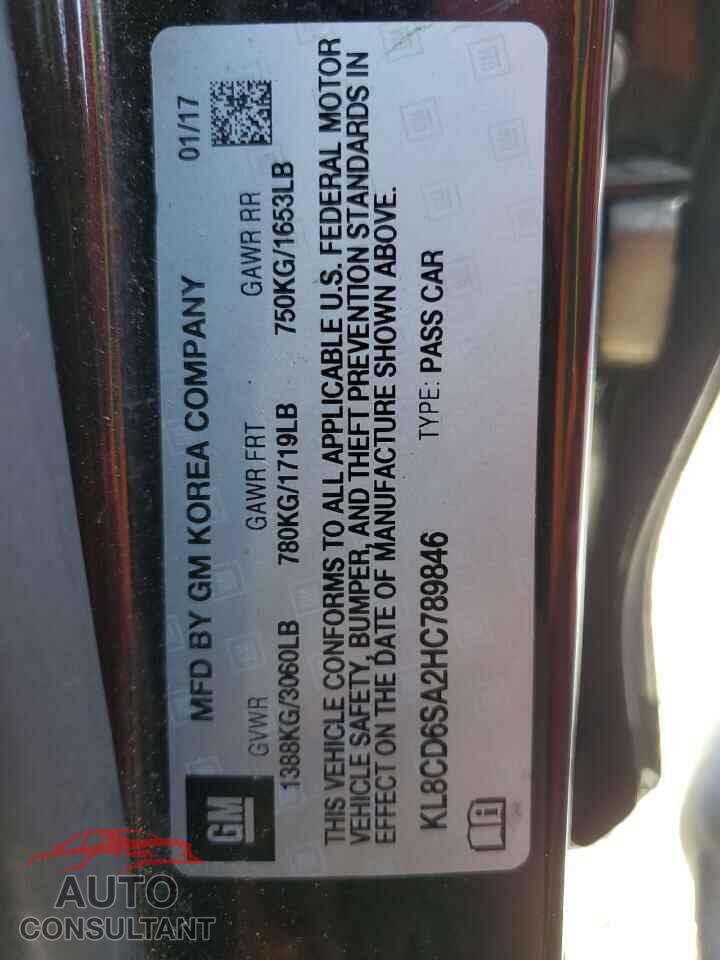 CHEVROLET SPARK 2017 - KL8CD6SA2HC789846