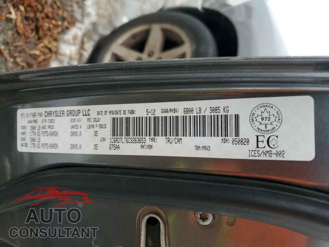 DODGE RAM 1500 2012 - 1C6RD7LT6CS263653
