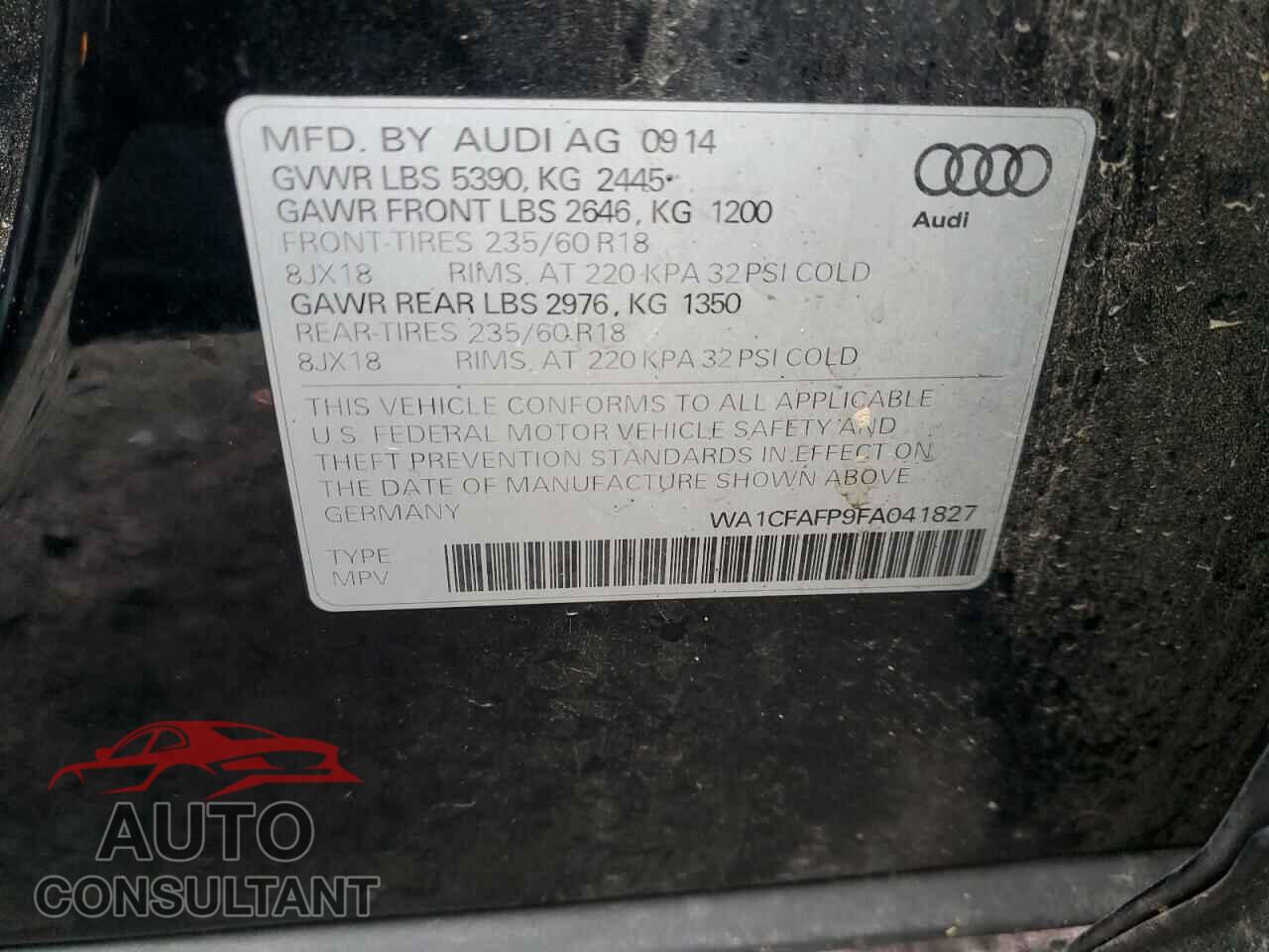AUDI Q5 2015 - WA1CFAFP9FA041827
