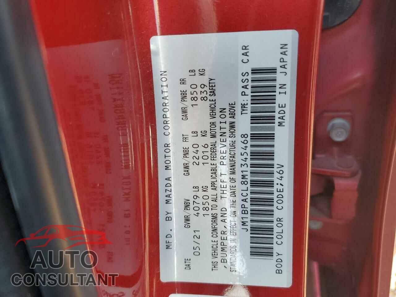 MAZDA 3 2021 - JM1BPACL8M1345468