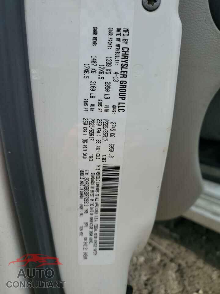 DODGE CARAVAN 2013 - 2C4RDGBG3DR726512