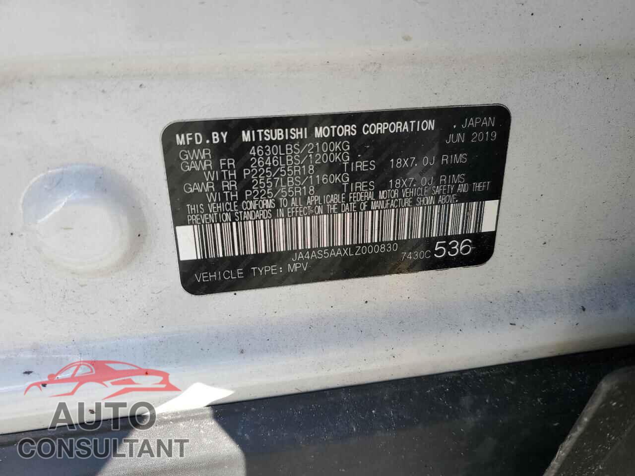 MITSUBISHI ECLIPSE 2020 - JA4AS5AAXLZ000830