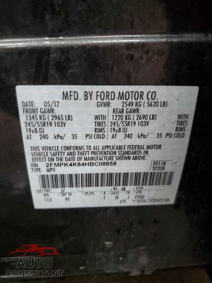 FORD EDGE 2017 - 2FMPK4K84HBC08858