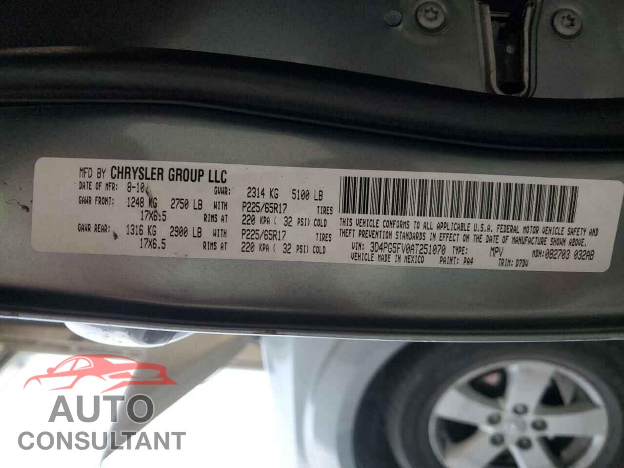 DODGE JOURNEY 2010 - 3D4PG5FV0AT251070