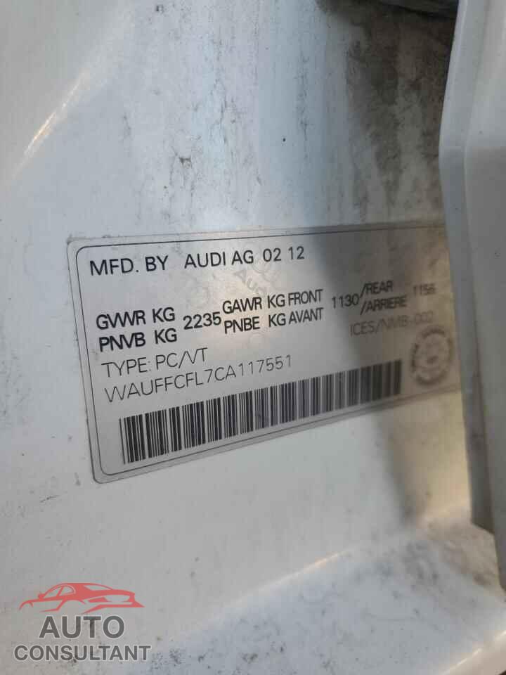 AUDI A4 2012 - WAUFFCFL7CA117551