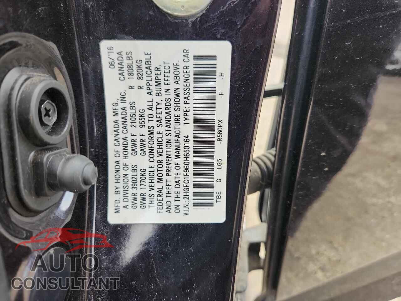 HONDA CIVIC 2016 - 2HGFC1F96GH650164