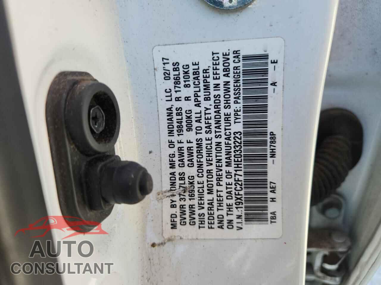 HONDA CIVIC 2017 - 19XFC2F71HE033223