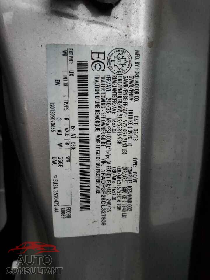 FORD FOCUS 2013 - 1FADP3F26DL327939