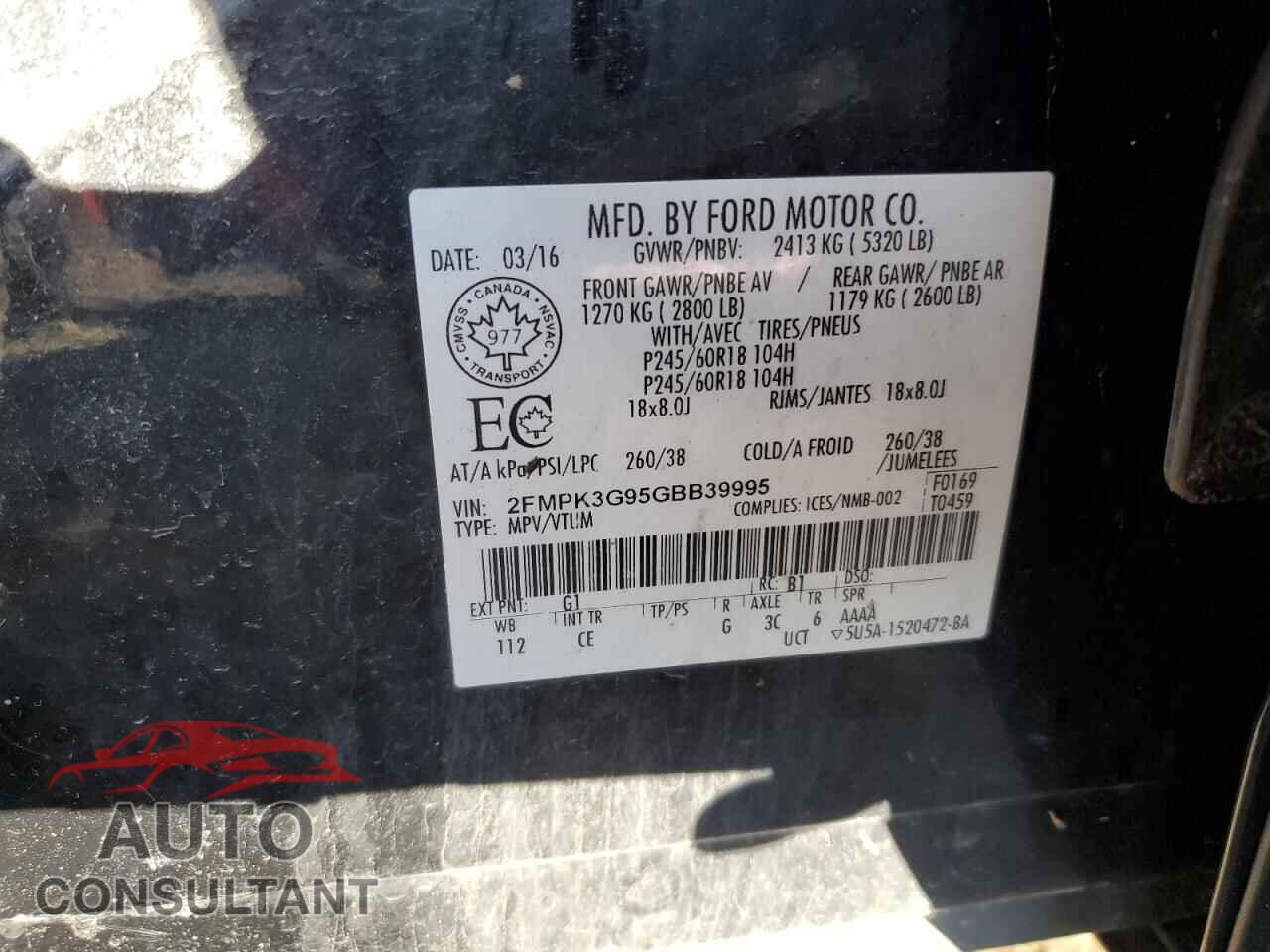 FORD EDGE 2016 - 2FMPK3G95GBB39995