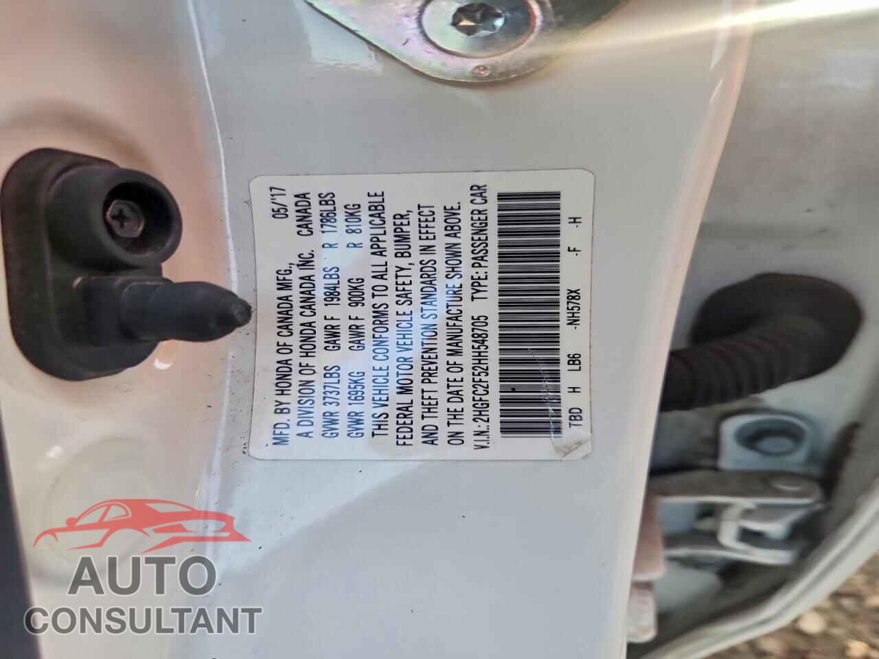 HONDA CIVIC 2017 - 2HGFC2F52HH548705