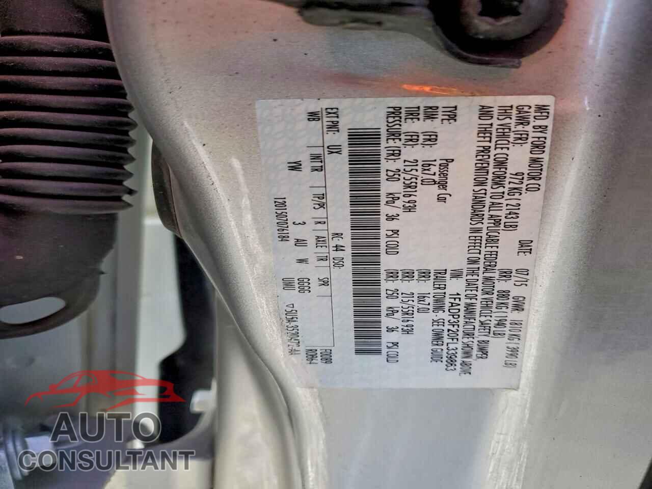 FORD FOCUS 2015 - 1FADP3F20FL339863
