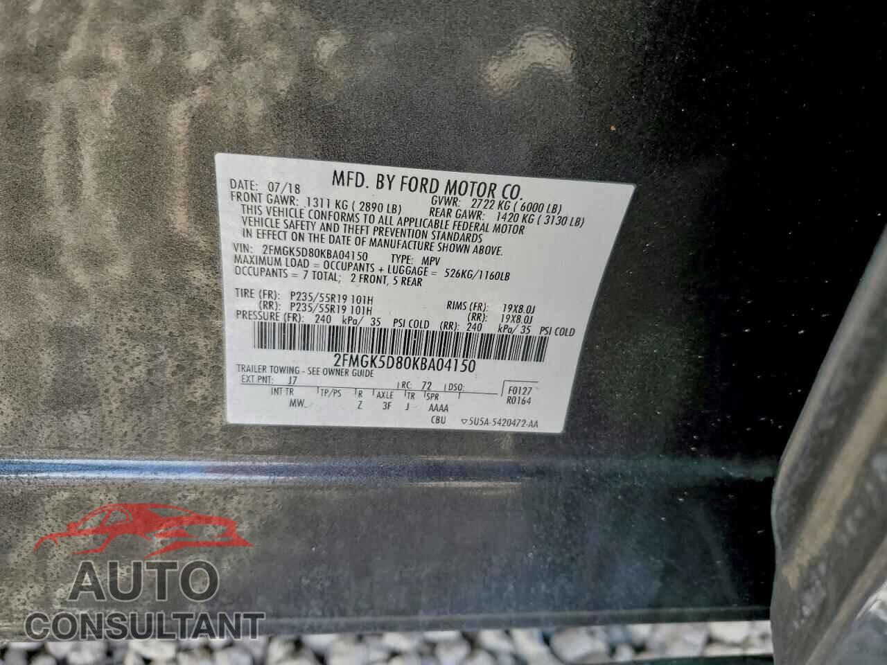 FORD FLEX 2019 - 2FMGK5D80KBA04150