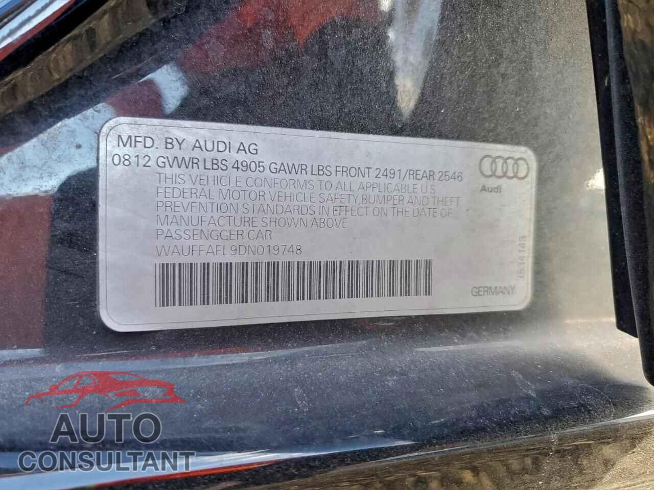 AUDI A4 2013 - WAUFFAFL9DN019748