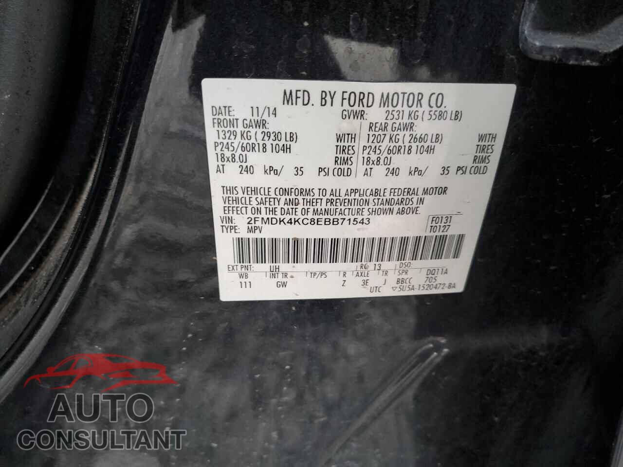 FORD EDGE 2014 - 2FMDK4KC8EBB71543