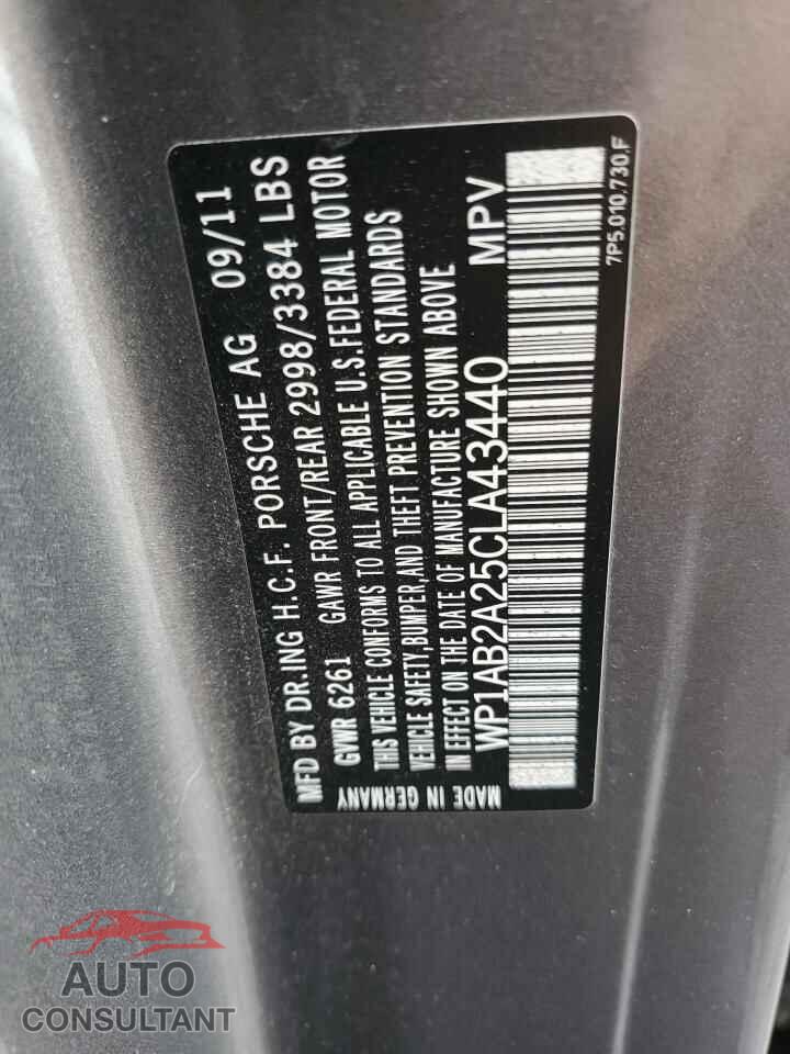 PORSCHE CAYENNE 2012 - WP1AB2A25CLA43440