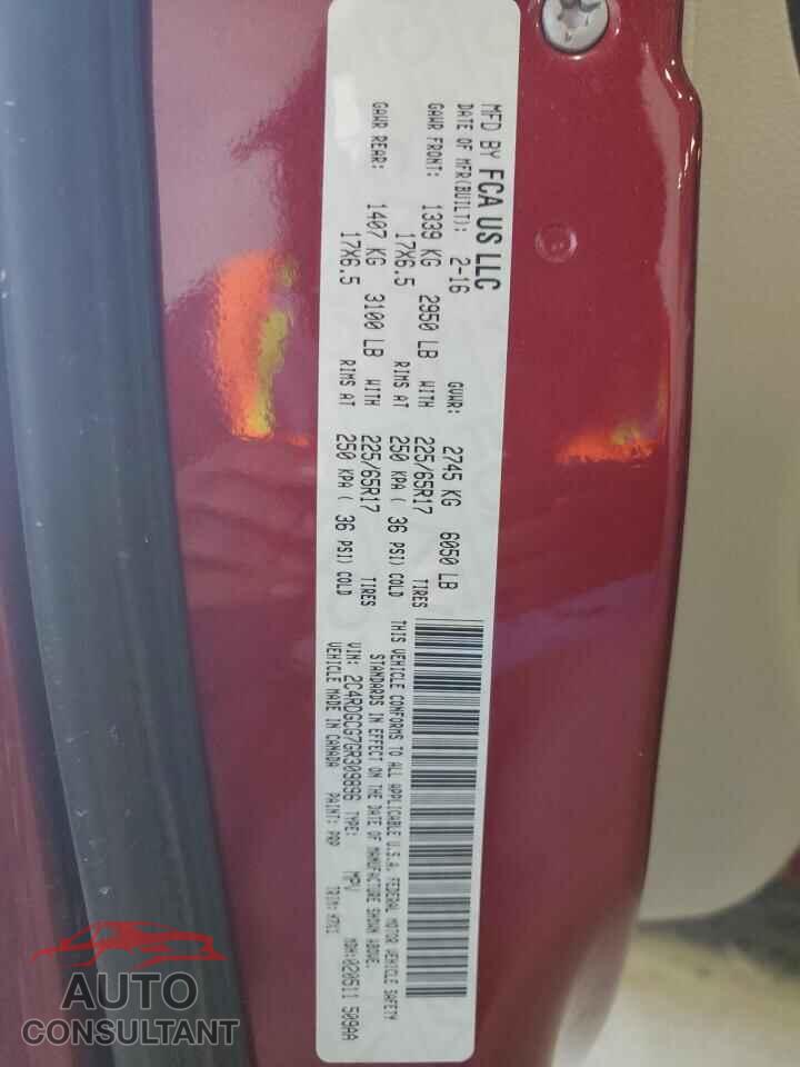 DODGE CARAVAN 2016 - 2C4RDGCG7GR309896