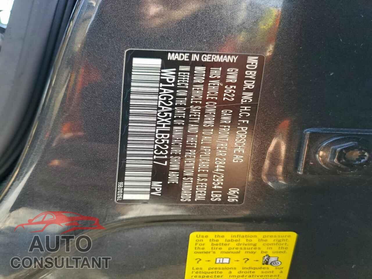 PORSCHE MACAN 2017 - WP1AG2A5XHLB52317