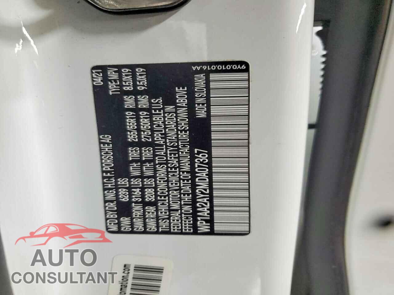 PORSCHE CAYENNE 2021 - WP1AA2AY2MDA07367