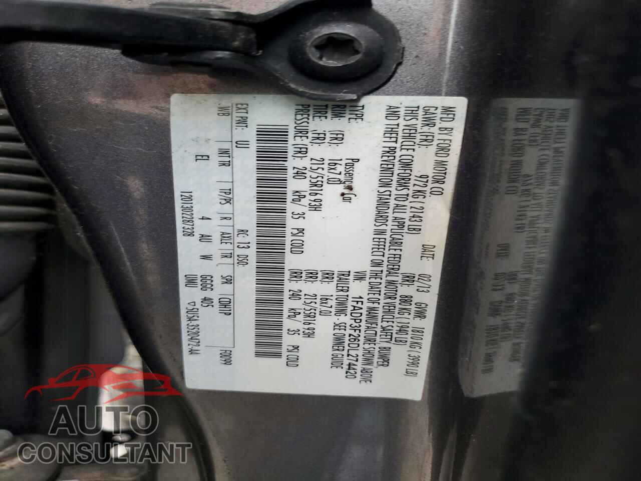 FORD FOCUS 2013 - 1FADP3F26DL274420