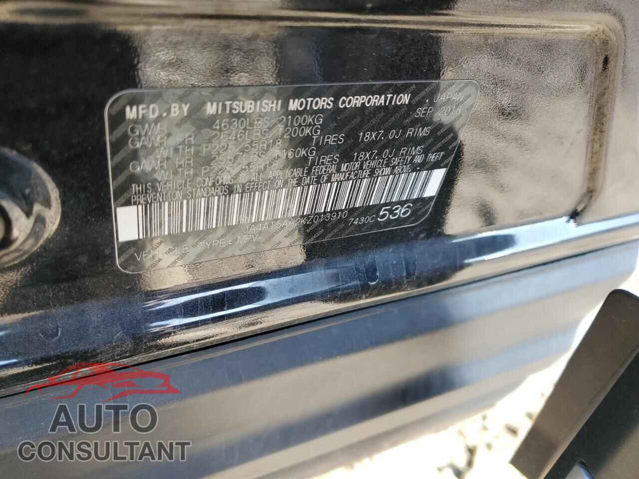 MITSUBISHI ECLIPSE 2019 - JA4AT5AA2KZ013910