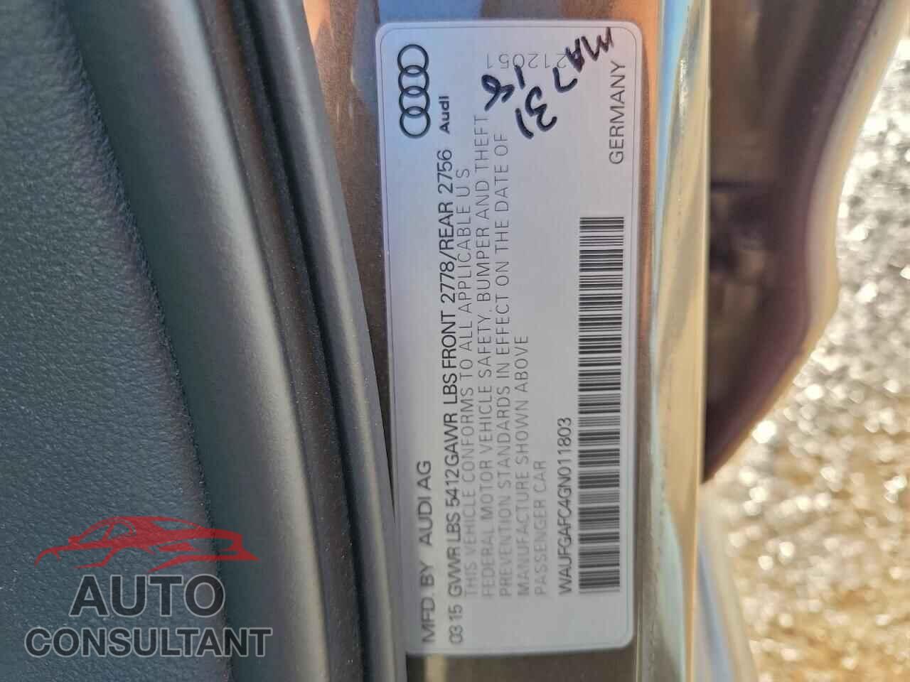 AUDI A6 2016 - WAUFGAFC4GN011803