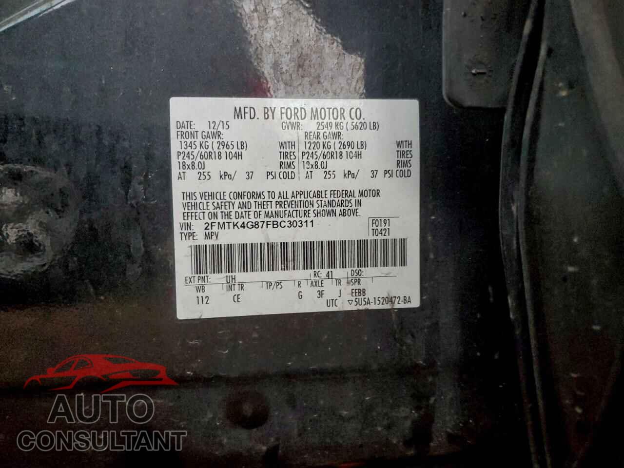 FORD EDGE 2015 - 2FMTK4G87FBC30311