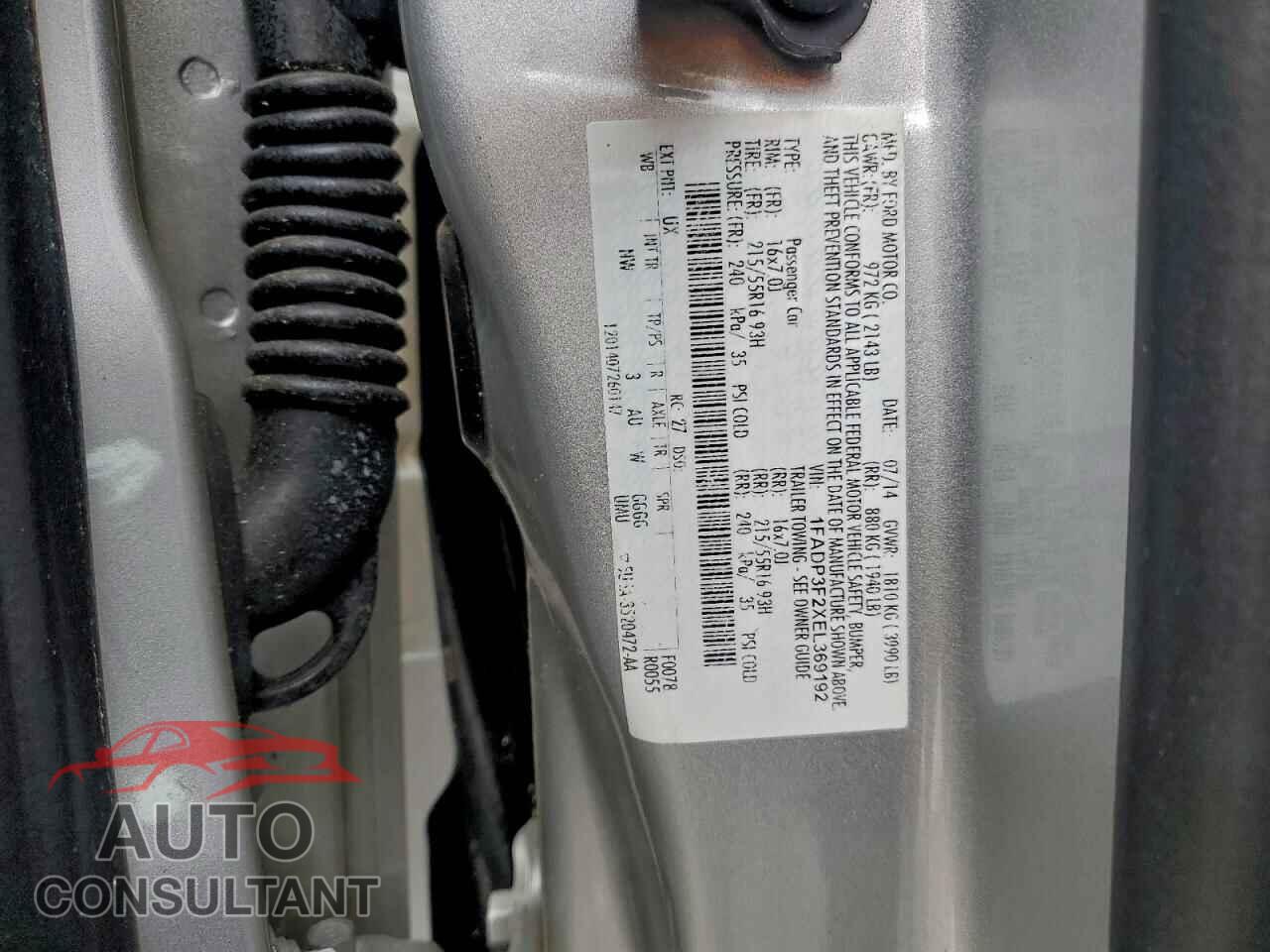 FORD FOCUS 2014 - 1FADP3F2XEL369192