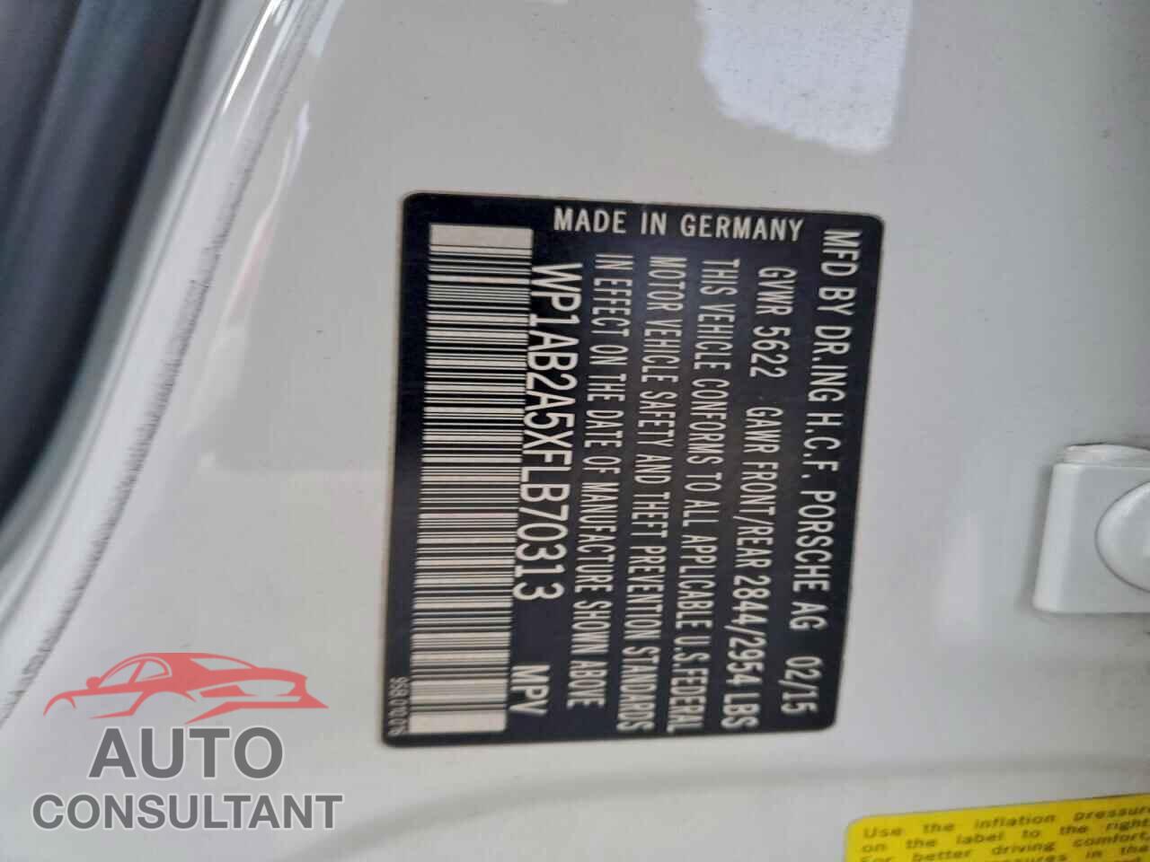 PORSCHE MACAN 2015 - WP1AB2A5XFLB70313