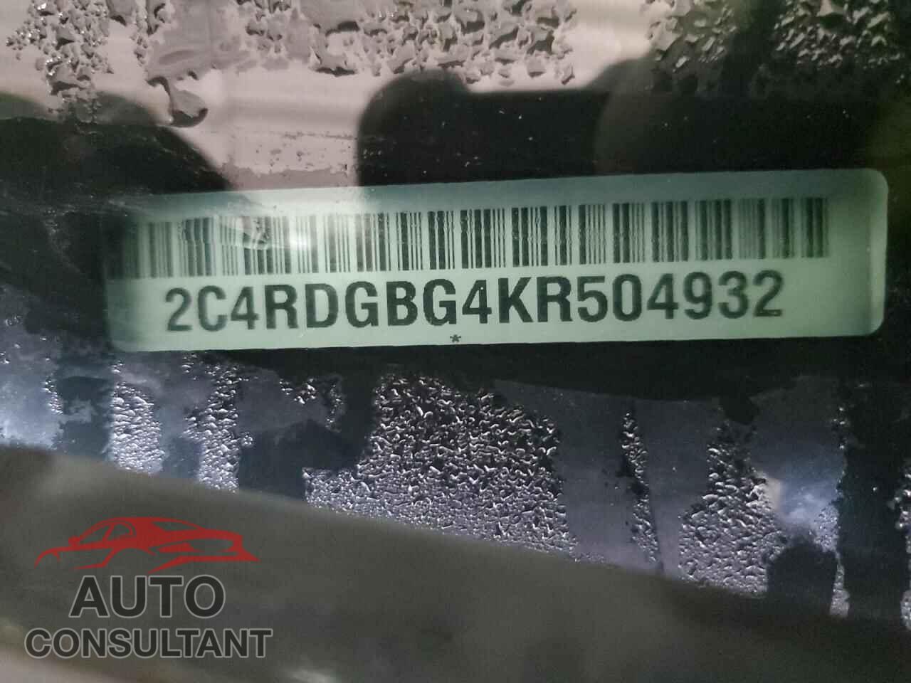 DODGE CARAVAN 2019 - 2C4RDGBG4KR504932
