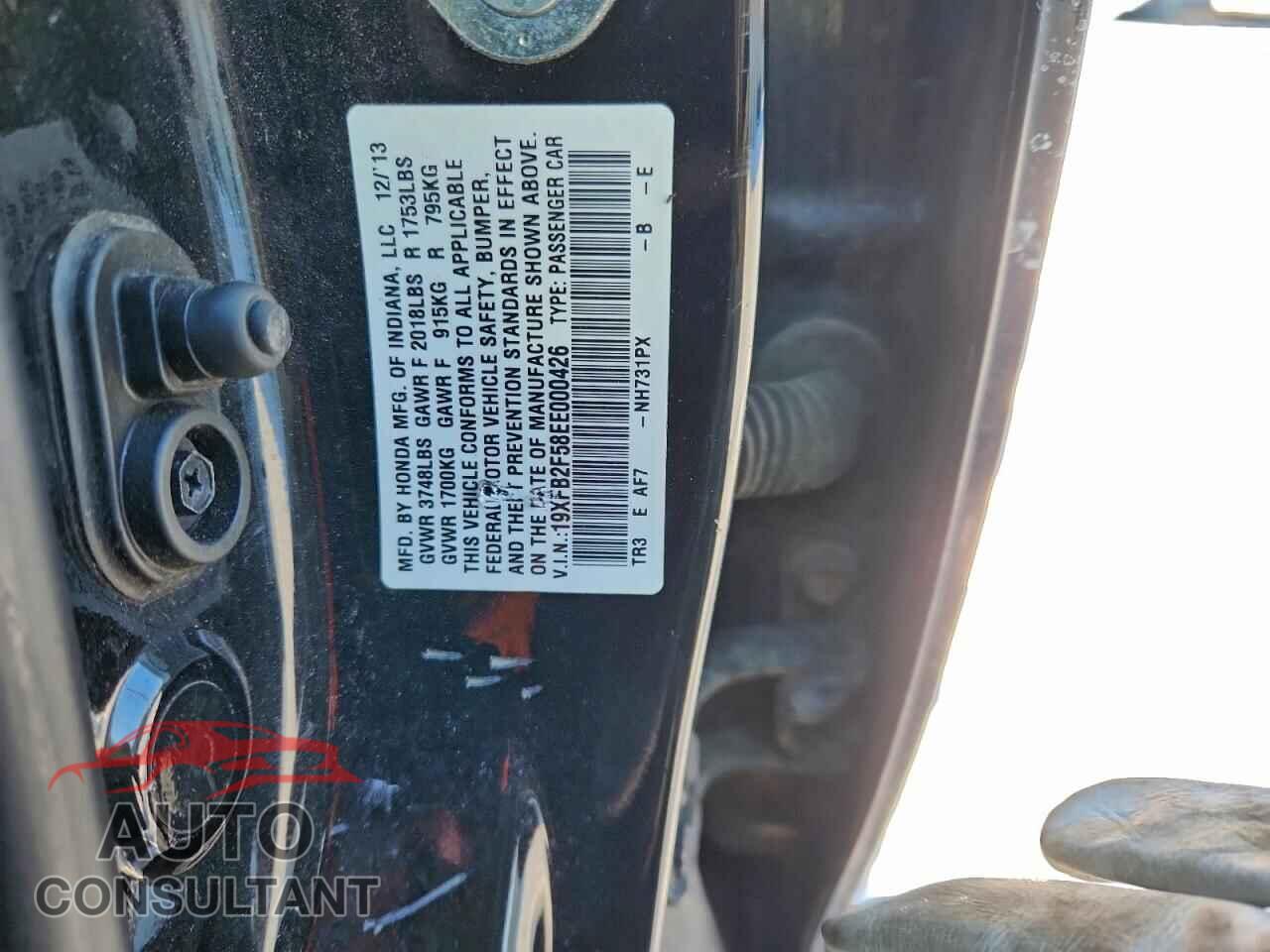 HONDA CIVIC 2014 - 19XFB2F58EE000426