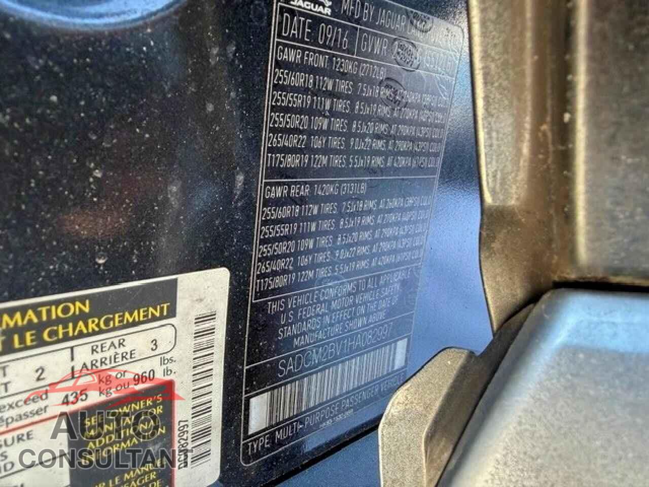 JAGUAR F-PACE 2017 - SADCM2BV1HA082997