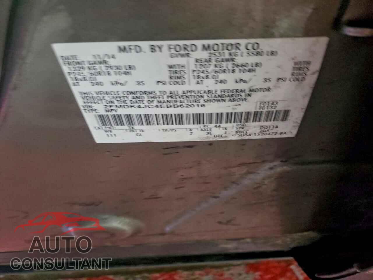 FORD EDGE 2014 - 2FMDK4JC4EBB62016