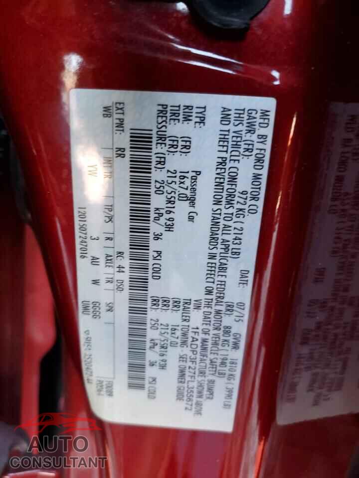 FORD FOCUS 2015 - 1FADP3F27FL355672