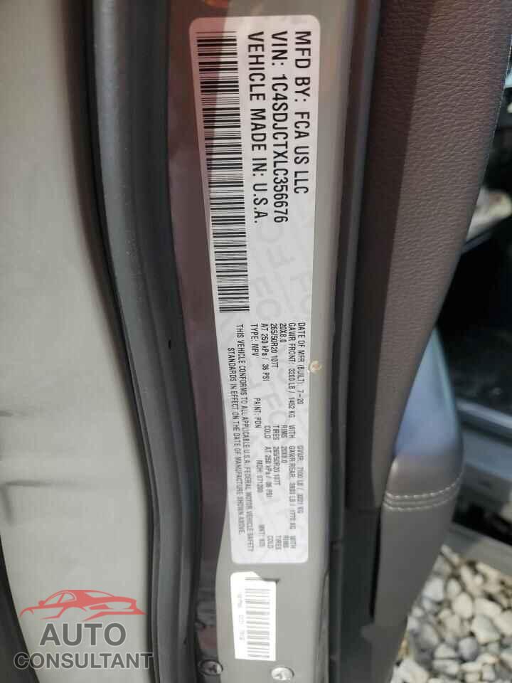 DODGE DURANGO 2020 - 1C4SDJCTXLC356676