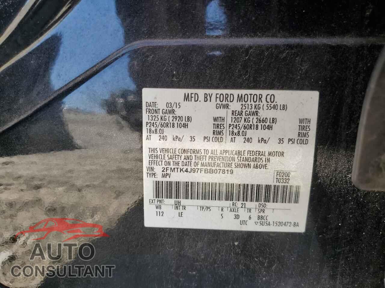 FORD EDGE 2015 - 2FMTK4J97FBB07819