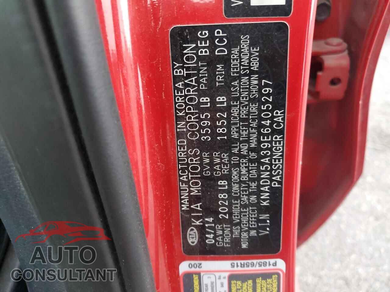 KIA RIO 2014 - KNADN5A39E6405297