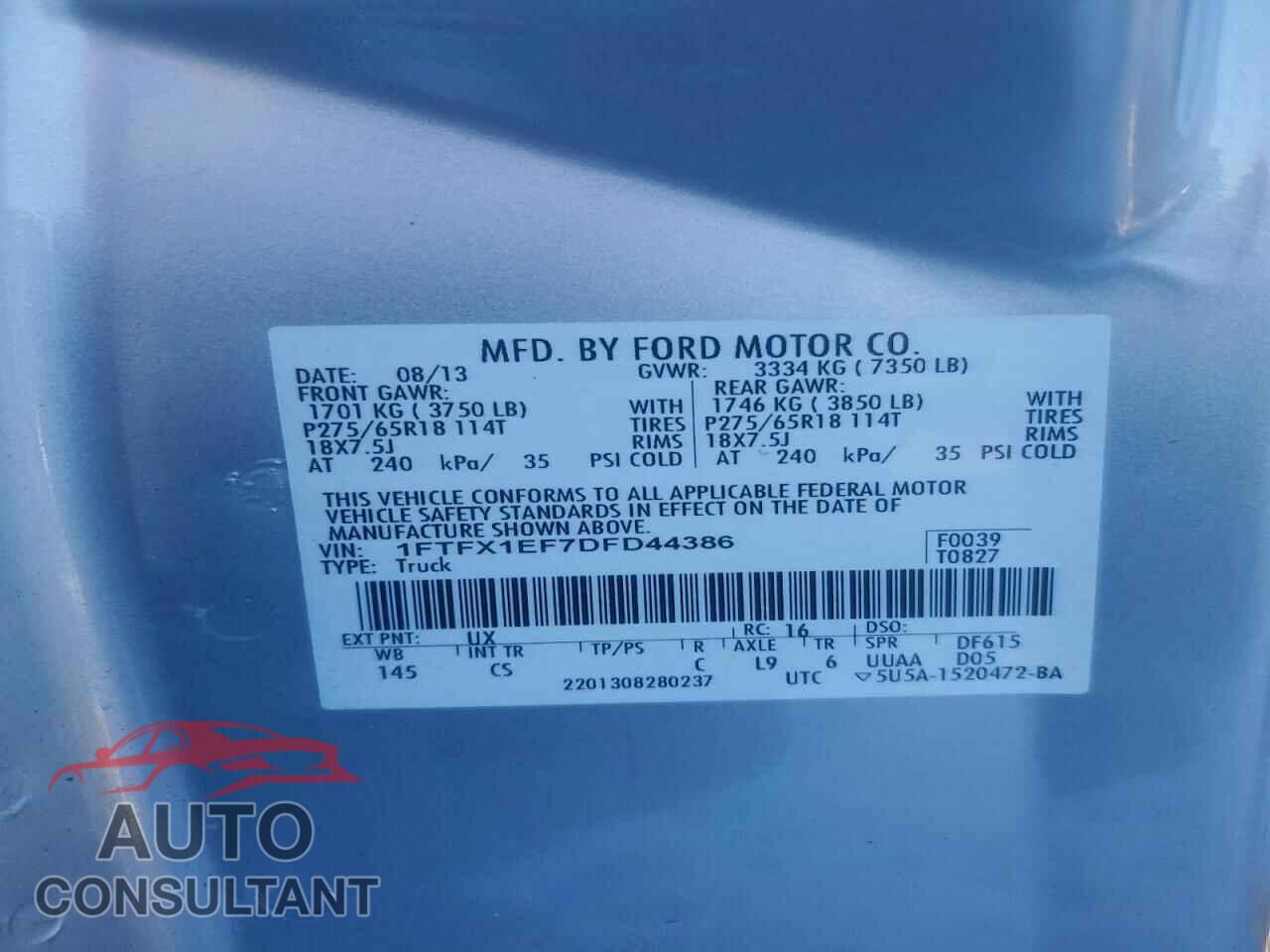 FORD F-150 2013 - 1FTFX1EF7DFD44386